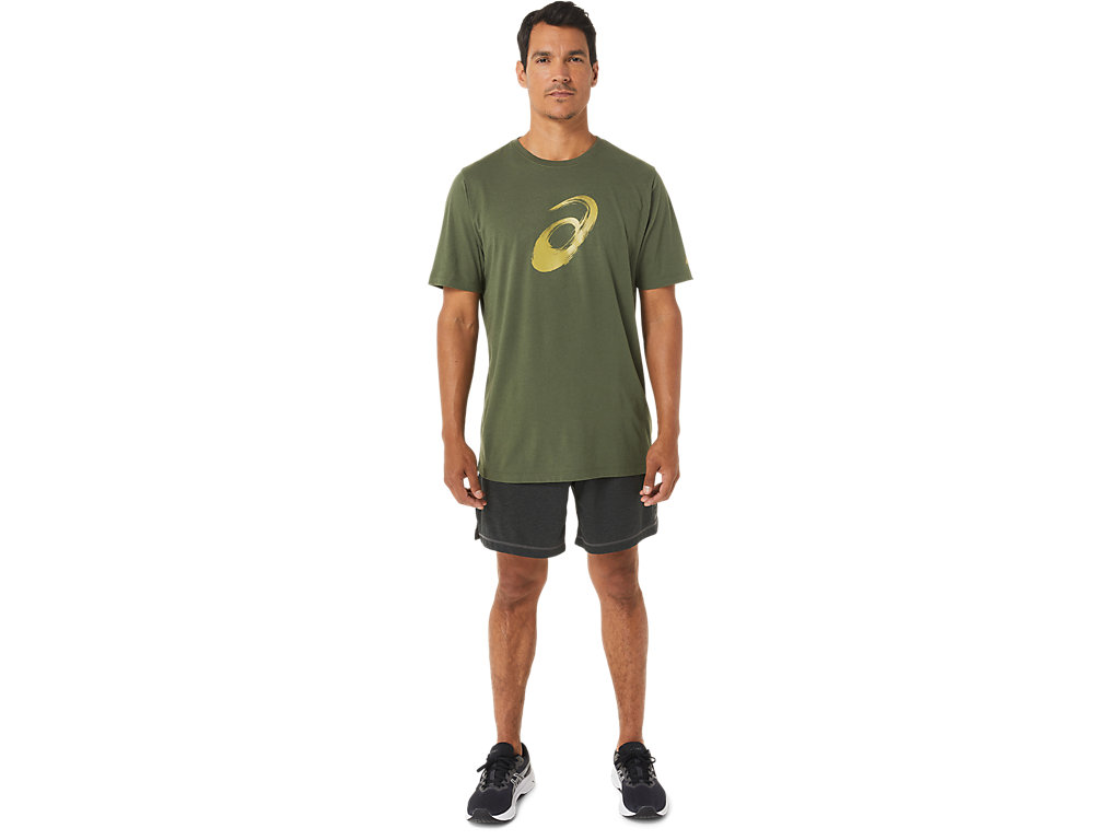 Asics Paintbrush Sleeve Tee Tricko Panske Olivovo Zelená | 9268-KRTBU