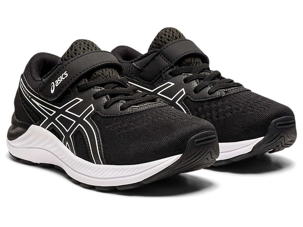 Asics Pre Excite 8 Pre-School Running Shoes Detske Čierne Biele | 8945-ZJTGH