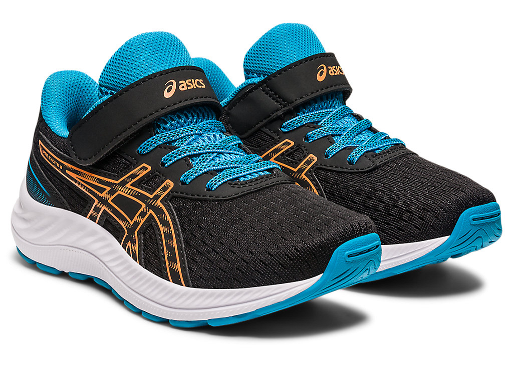 Asics Pre Excite 9 Pre-School Running Shoes Detske Čierne Oranžové Koralove | 2458-PITEC