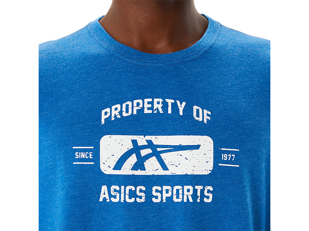 Asics Property Of Sports Tee Tricko Panske Modre | 7249-LREZK