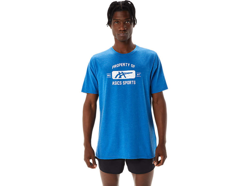 Asics Property Of Sports Tee Tricko Panske Modre | 7249-LREZK