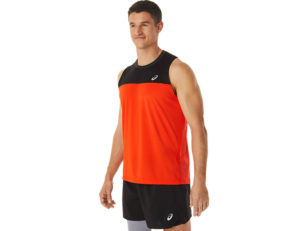 Asics Race Singlet Tricko Panske Čierne Ruzove | 2436-SVMNT