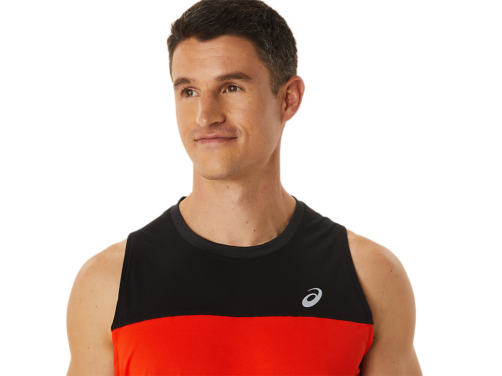 Asics Race Singlet Tricko Panske Čierne Ruzove | 2436-SVMNT