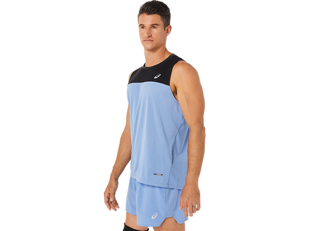 Asics Race Singlet Tricko Panske Čierne Modre | 9018-TLXAN