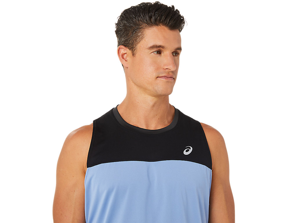 Asics Race Singlet Tricko Panske Čierne Modre | 9018-TLXAN