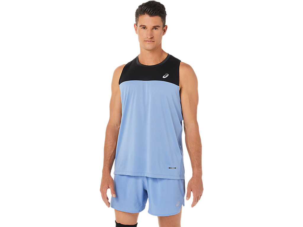 Asics Race Singlet Tricko Panske Čierne Modre | 9018-TLXAN