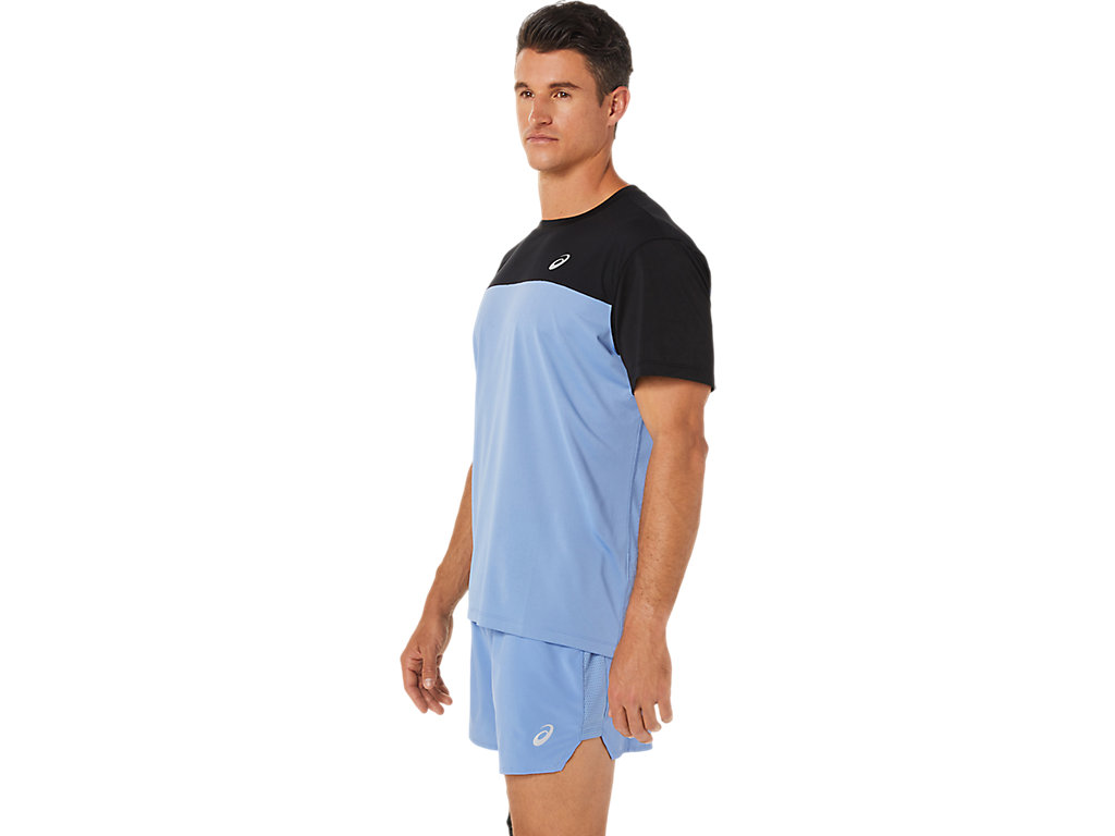 Asics Race Sleeve Tricko Panske Čierne Modre | 6420-OHXDI