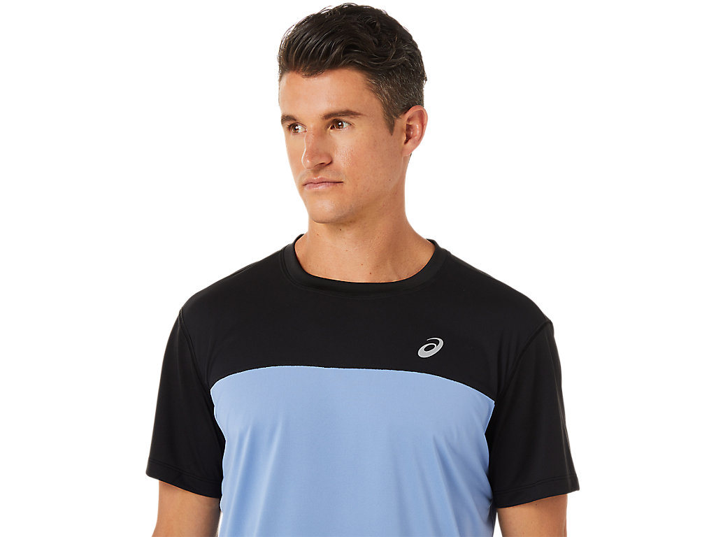 Asics Race Sleeve Tricko Panske Čierne Modre | 6420-OHXDI