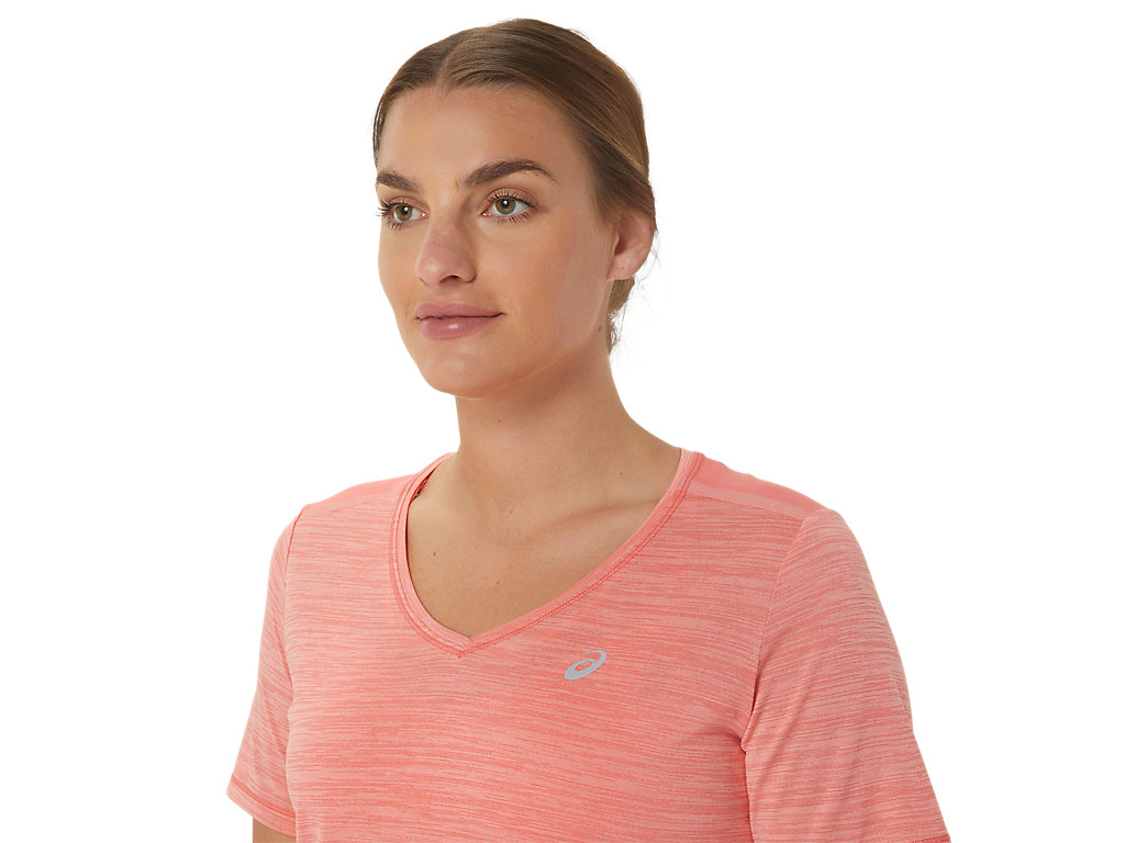 Asics Race V-Neck Sleeve Tricko Damske Ruzove | 3625-FGUEX