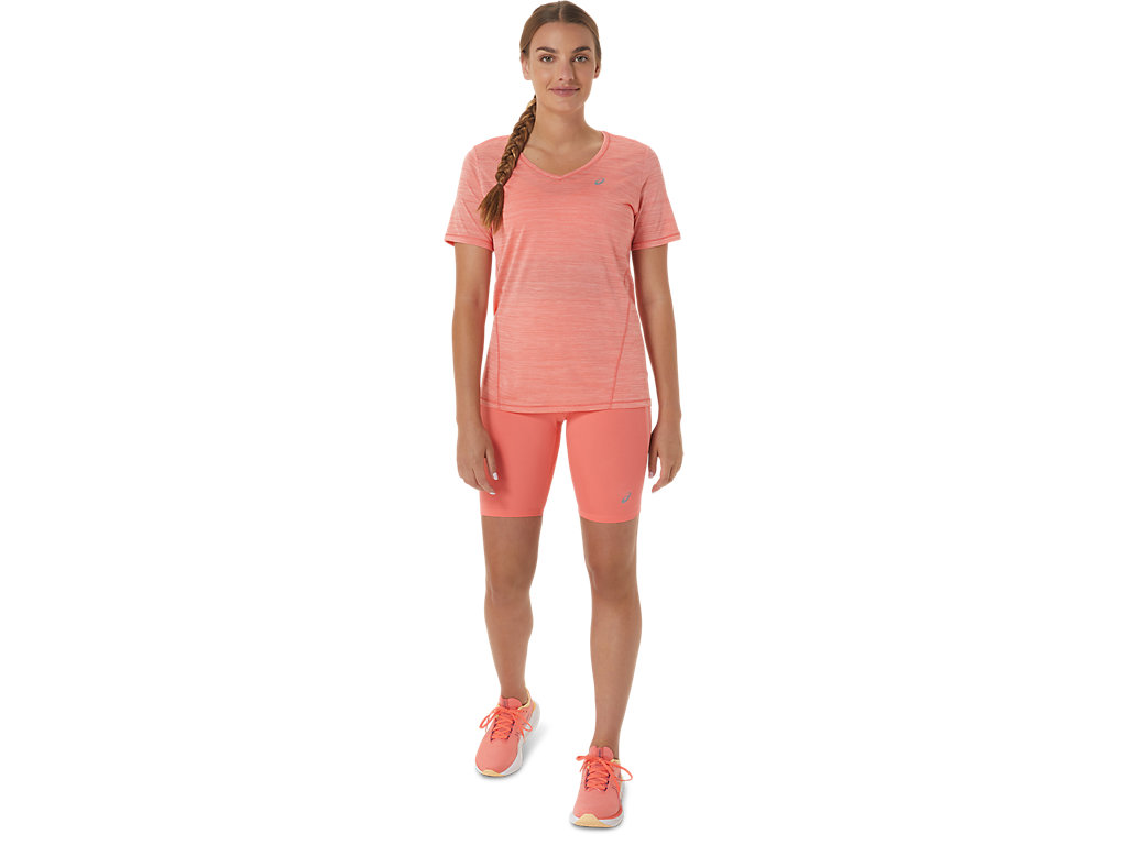 Asics Race V-Neck Sleeve Tricko Damske Ruzove | 3625-FGUEX