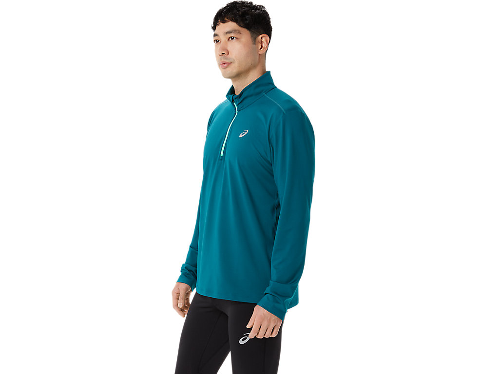 Asics Ready-Set Half Zip Tricko Panske Modre | 8346-MRCLO