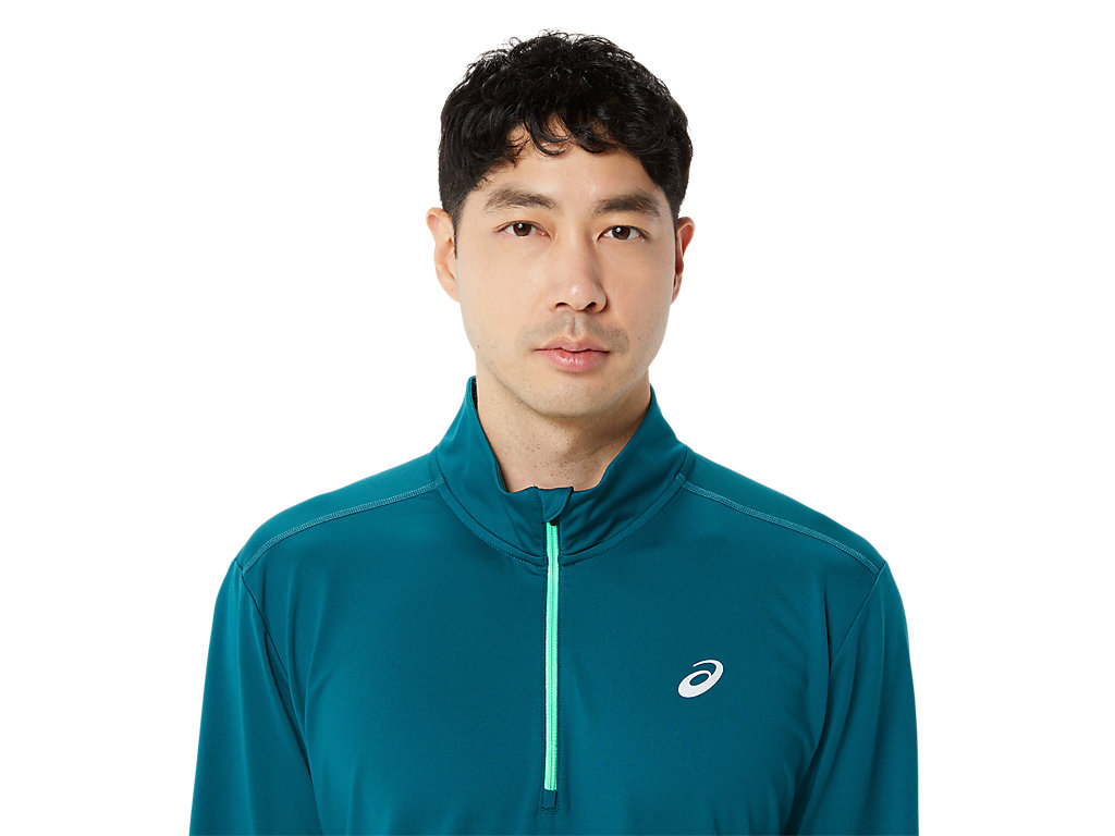 Asics Ready-Set Half Zip Tricko Panske Modre | 8346-MRCLO