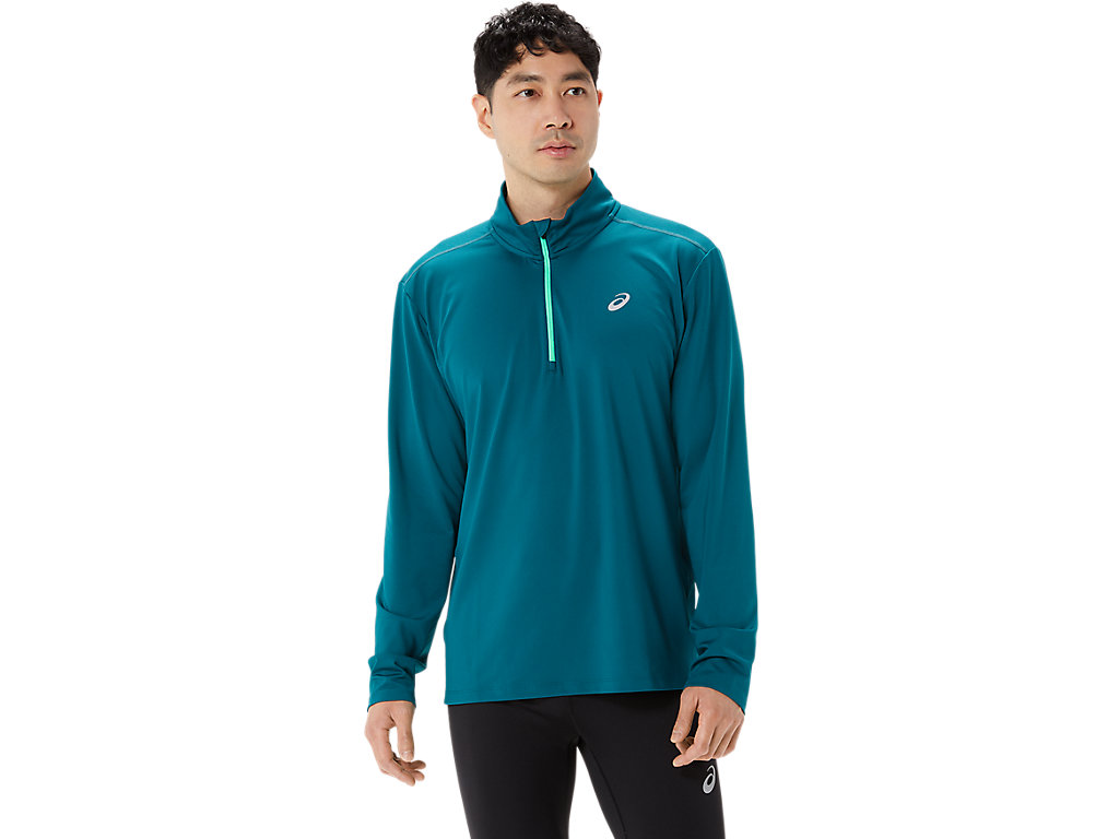 Asics Ready-Set Half Zip Tricko Panske Modre | 8346-MRCLO