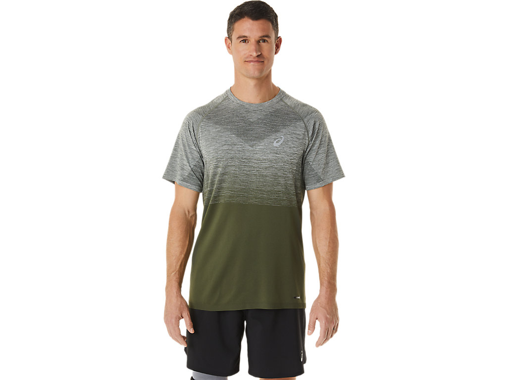 Asics Seamless Sleeve Tricko Panske Zelene Zelene | 9675-AUKXM