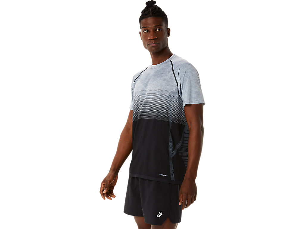 Asics Seamless Sleeve Tricko Panske Čierne Siva | 5420-HTQIF