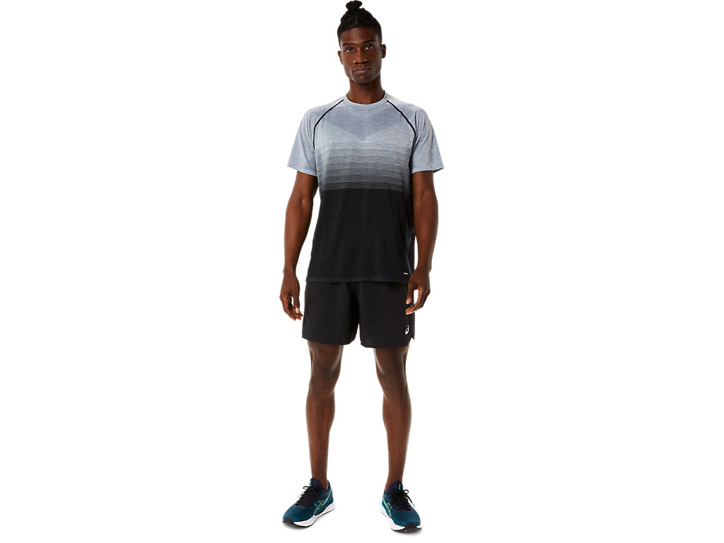 Asics Seamless Sleeve Tricko Panske Čierne Siva | 5420-HTQIF