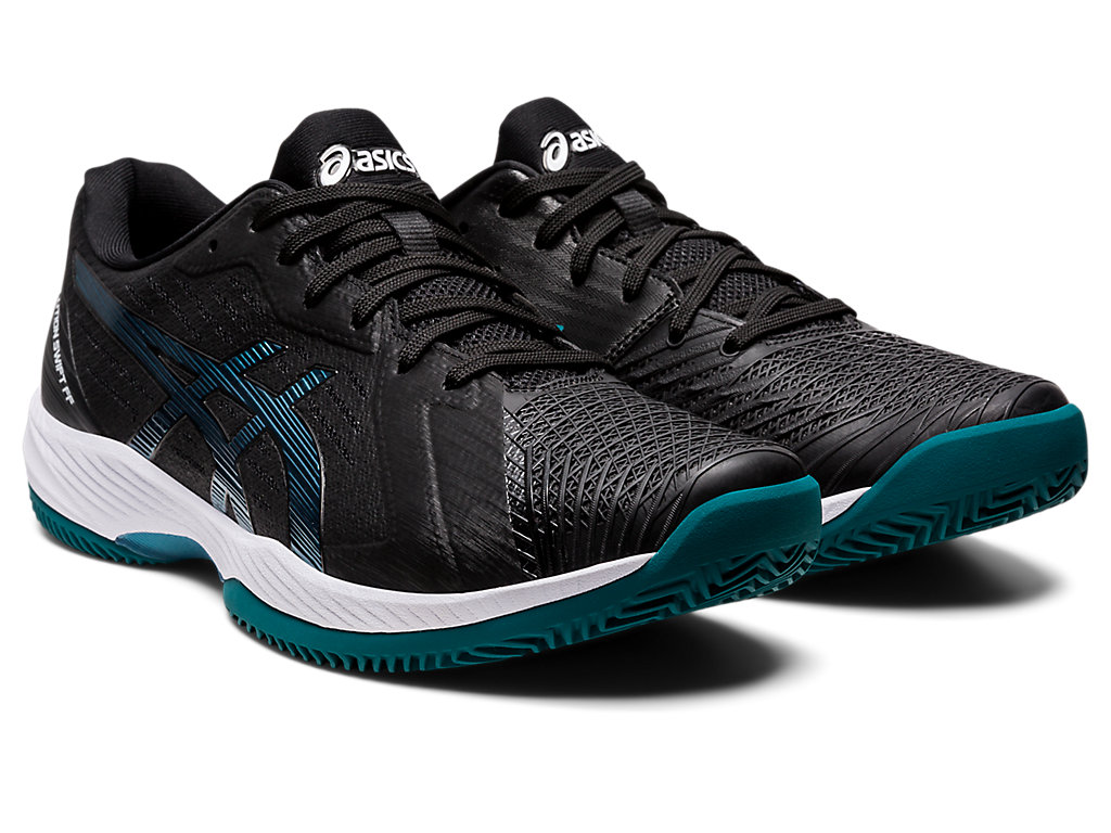 Asics Solution Swift Ff Clay Tenisove Tenisky Panske Čierne Tmavo Zelene | 5108-NWQOX