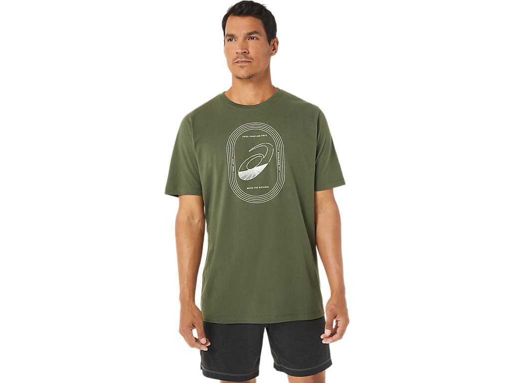 Asics Spiral A Tracking And Field Tee Tricko Panske Olivovo Zelená | 1752-LFSRE