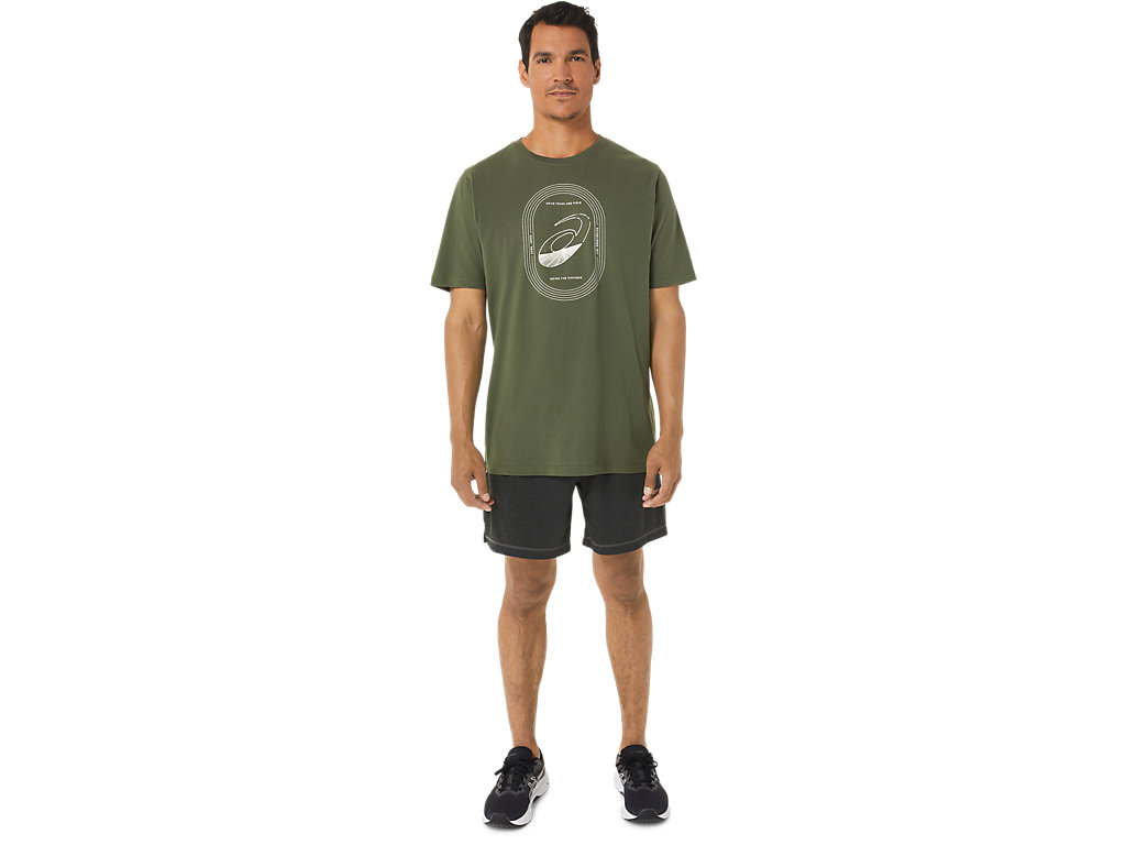 Asics Spiral A Tracking And Field Tee Tricko Panske Olivovo Zelená | 1752-LFSRE