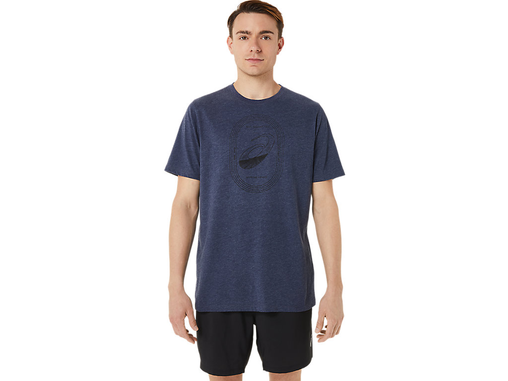 Asics Spiral A Tracking And Field Tee Tricko Panske Námornícka Modrá | 9782-MDRTK