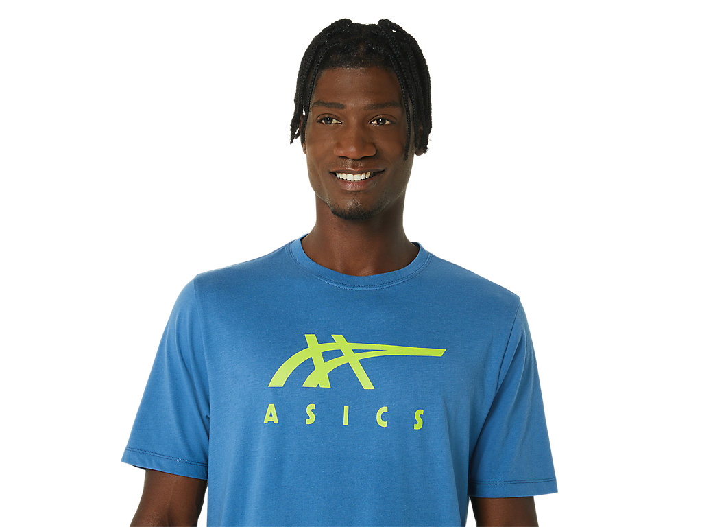 Asics Stripe Sleeve Tee Tricko Damske Modre | 6827-ZIYGO