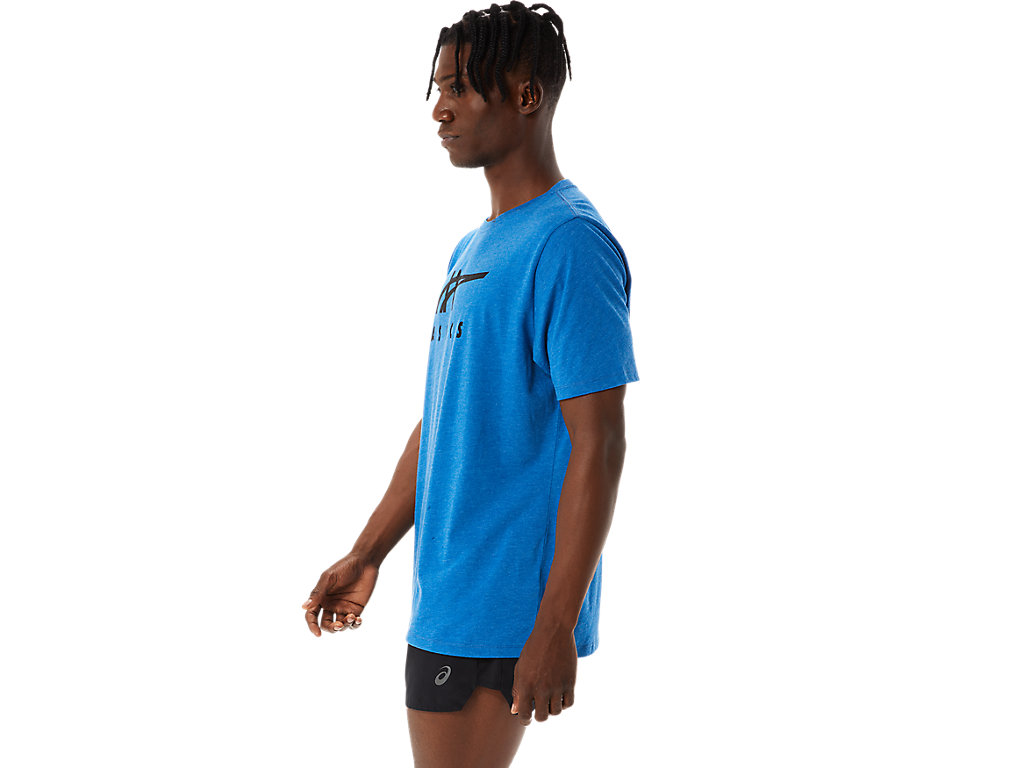 Asics Stripe Sleeve Tee Tricko Panske Modre | 6541-ISYKP