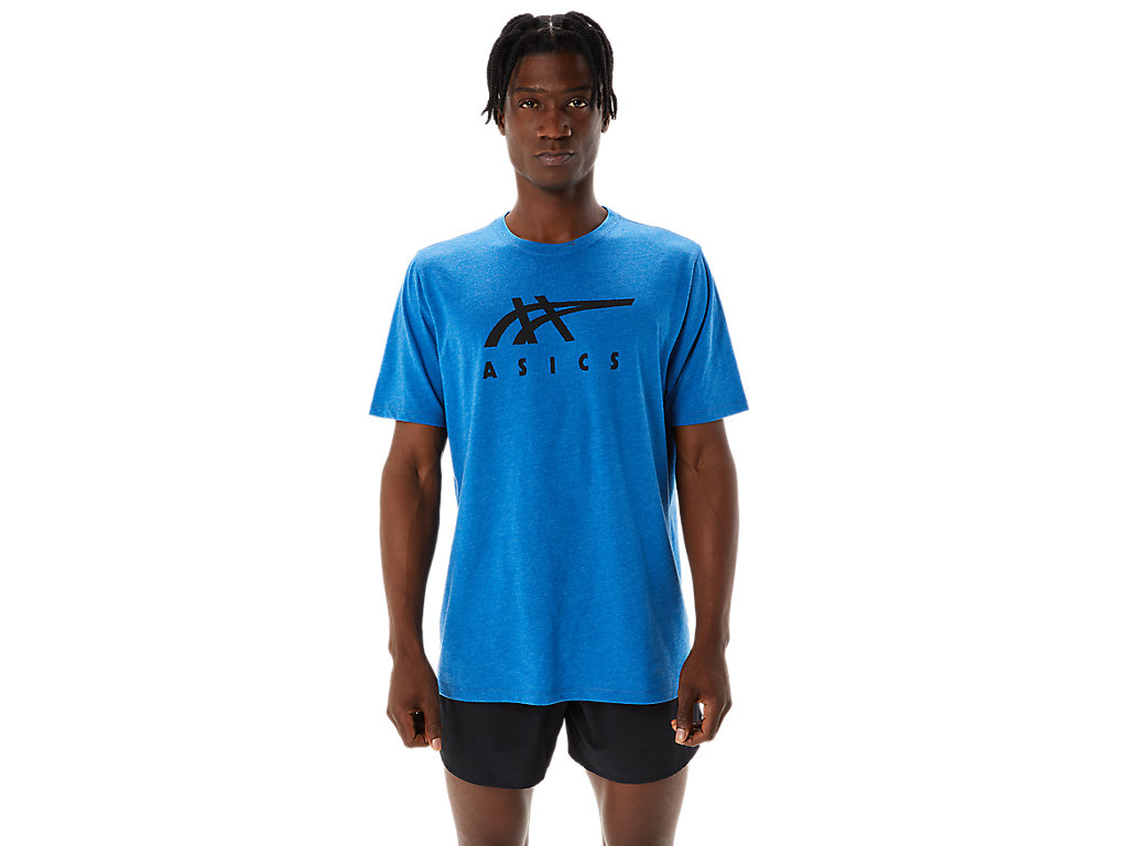 Asics Stripe Sleeve Tee Tricko Panske Modre | 6541-ISYKP