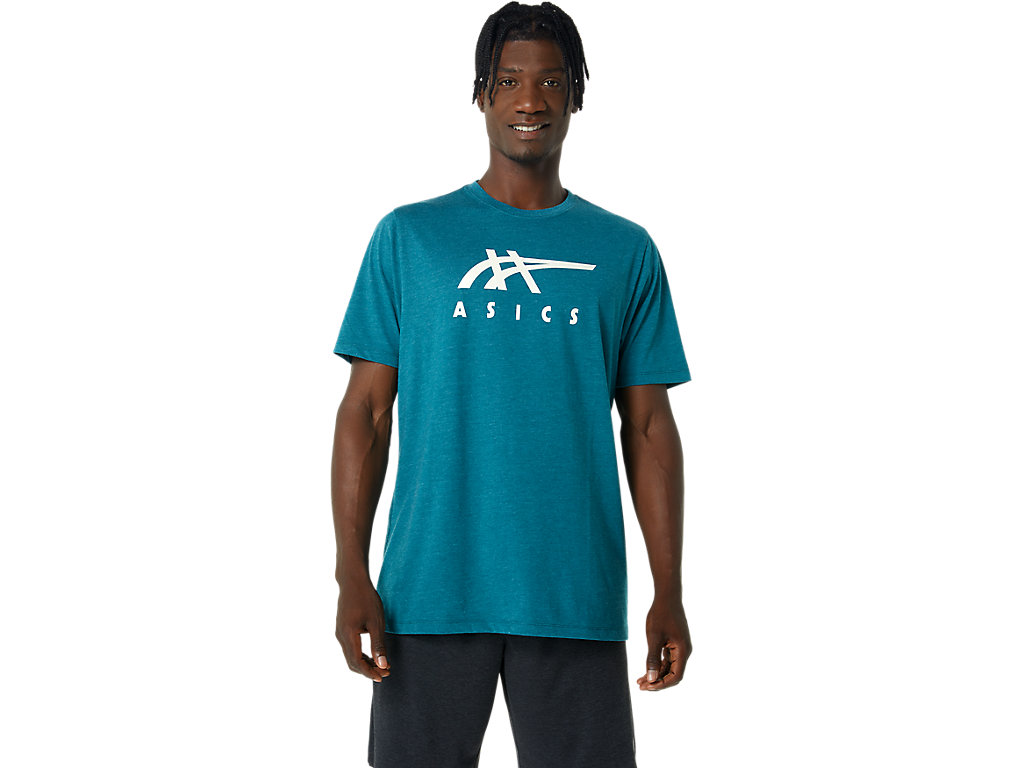 Asics Stripe Sleeve Tee Tricko Panske Modre | 9736-QCMKL