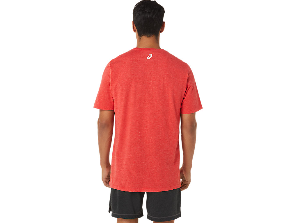 Asics Stripe Sleeve Tee Tricko Panske Červené | 8213-JMBQY