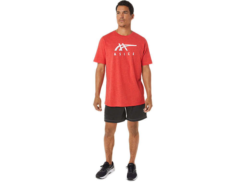 Asics Stripe Sleeve Tee Tricko Panske Červené | 8213-JMBQY