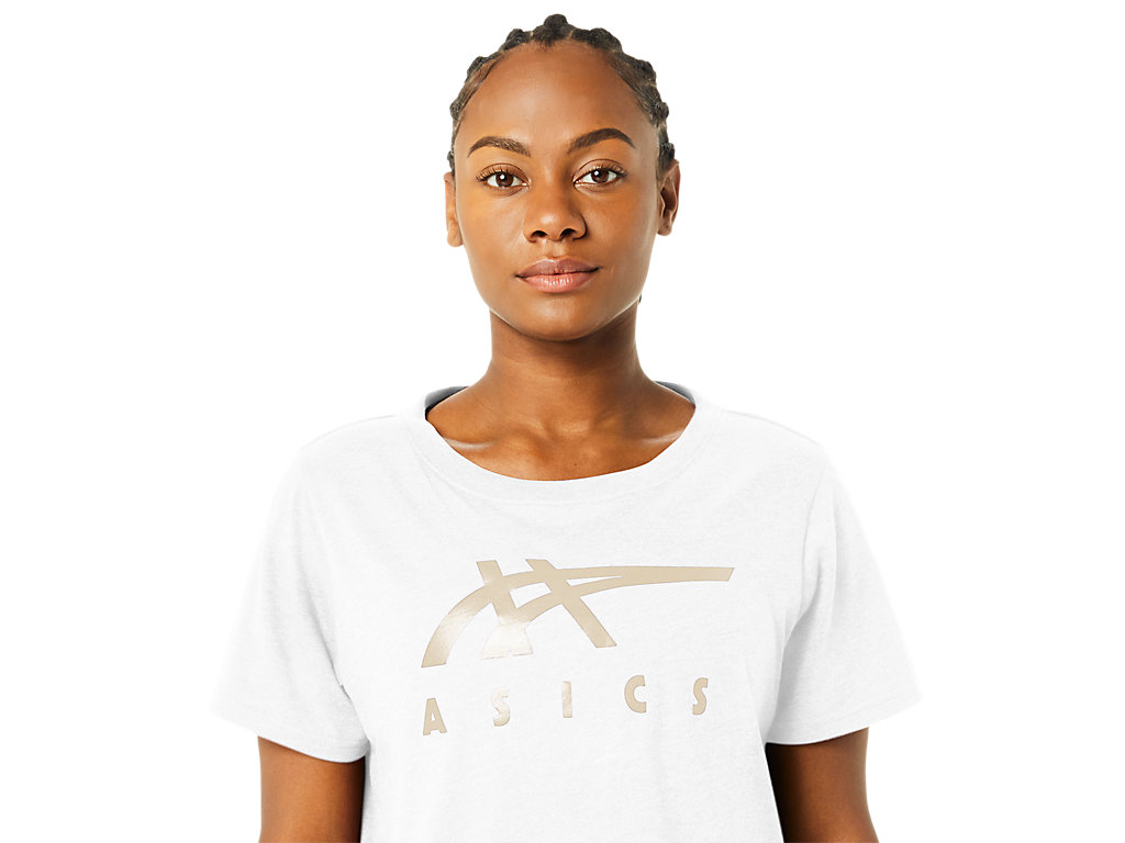 Asics Stripes Sleeve Boxy Tee Tricko Damske Biele | 3129-LBKZU