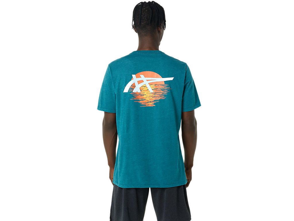 Asics Stripes Sunrise Tee Tricko Damske Tmavo Zelene | 3912-RIQSJ