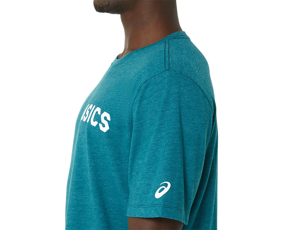 Asics Stripes Sunrise Tee Tricko Panske Tmavo Zelene | 3947-RCMEQ