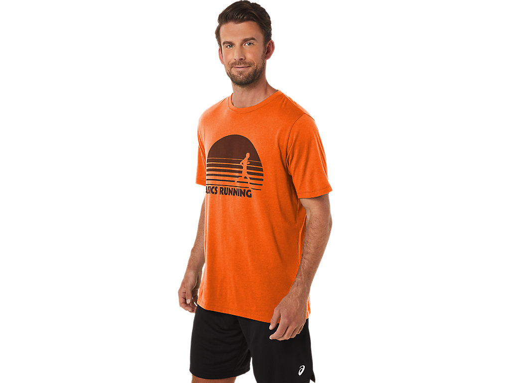 Asics Sunrise Runner Grafika Tee Tricko Panske Oranžové | 0812-UVKNP