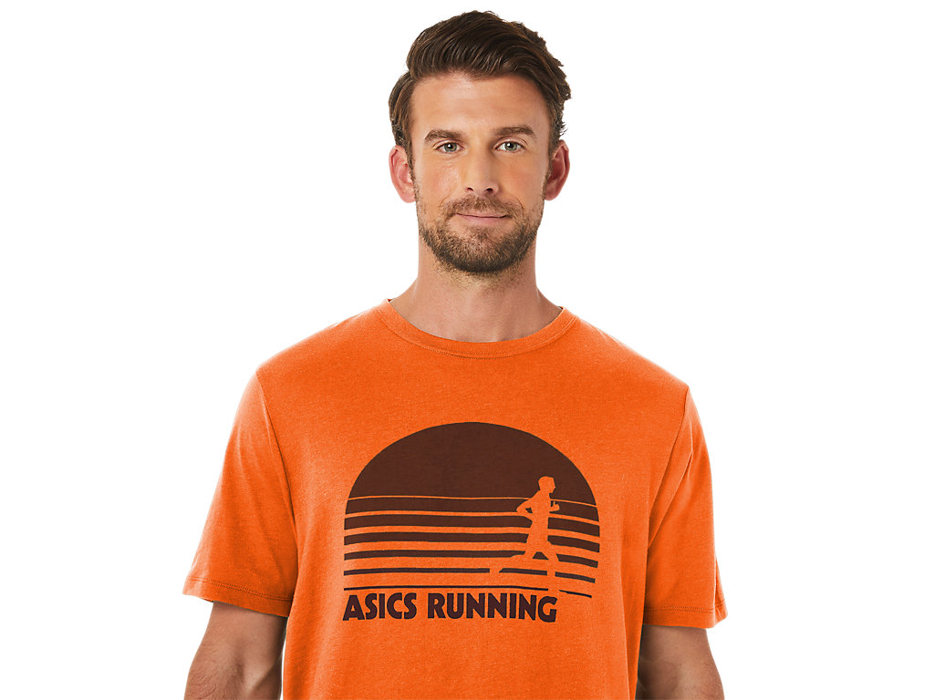 Asics Sunrise Runner Grafika Tee Tricko Panske Oranžové | 0812-UVKNP