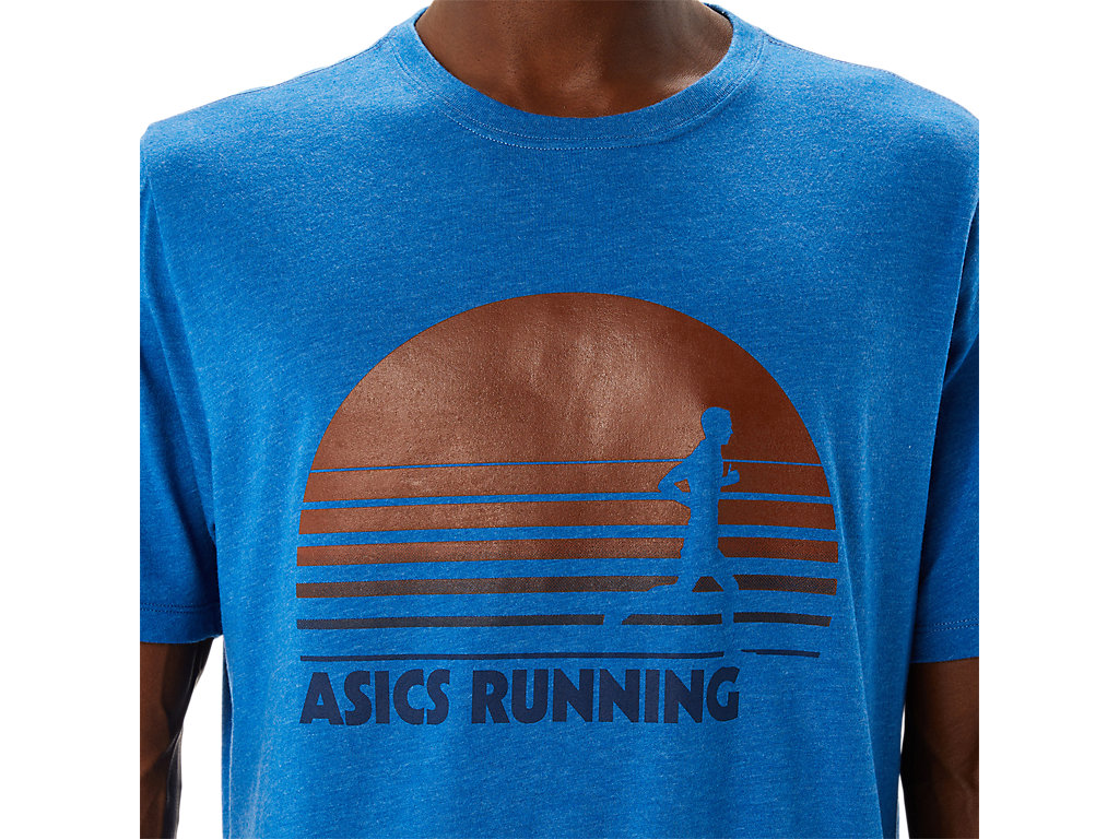 Asics Sunrise Runner Grafika Tee Tricko Damske Modre | 5402-LVNPW