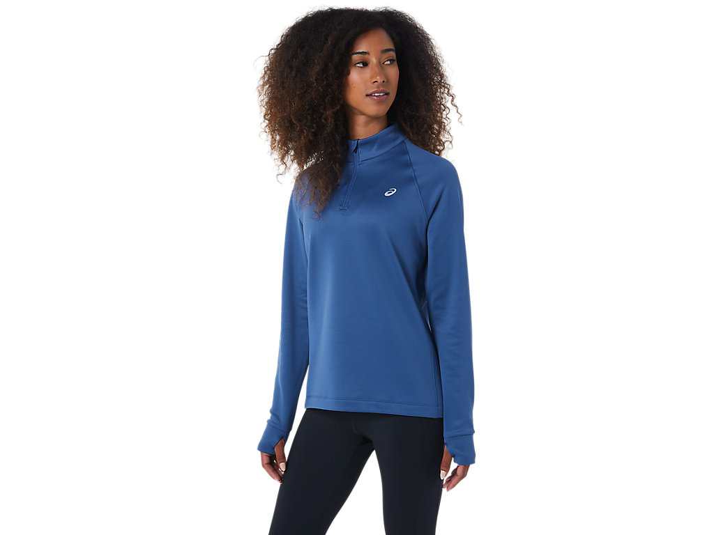 Asics Thermopolis 1/4 Zip Tricko Damske Tmavo Siva | 5637-DKVZF