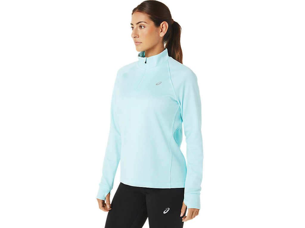 Asics Thermopolis 1/4 Zip Tricko Damske Modre | 9175-XROCF