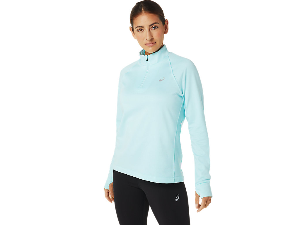 Asics Thermopolis 1/4 Zip Tricko Damske Modre | 9175-XROCF