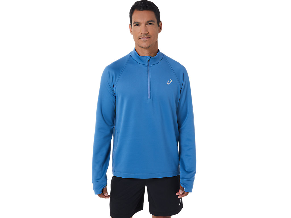 Asics Thermopolis Zimná 1/2 Zip Tricko Panske Modre | 1425-KJTVW