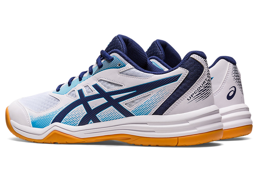 Asics Upcourt 5 Tenisky Na Volejbal Panske Biele Indigo Modre | 2968-HWMEP