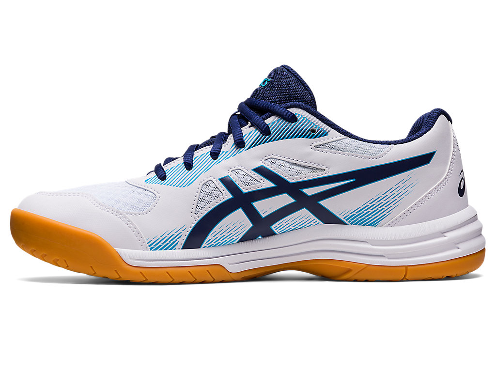 Asics Upcourt 5 Tenisky Na Volejbal Panske Biele Indigo Modre | 2968-HWMEP