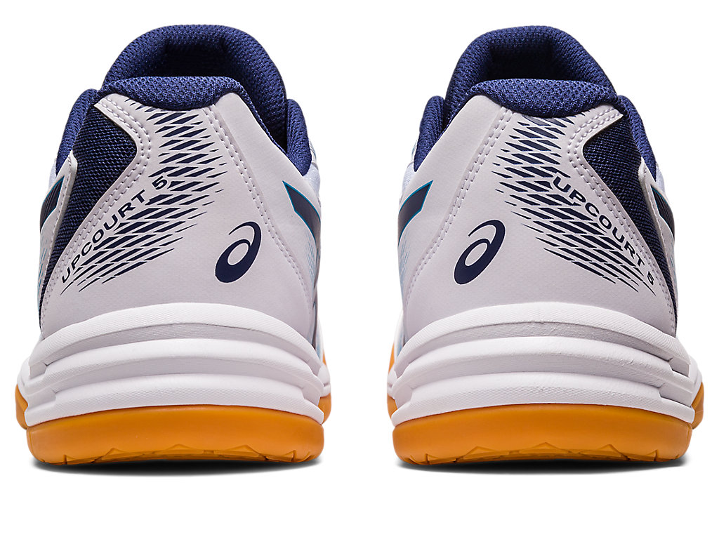 Asics Upcourt 5 Tenisky Na Volejbal Panske Biele Indigo Modre | 2968-HWMEP