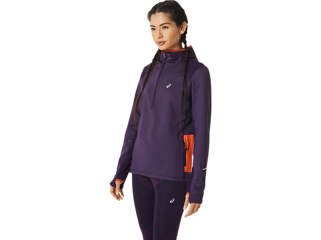 Asics Zimná Run Long Sleeve Mikiny S Kapucňou Damske Oranžové | 1037-QMLKT