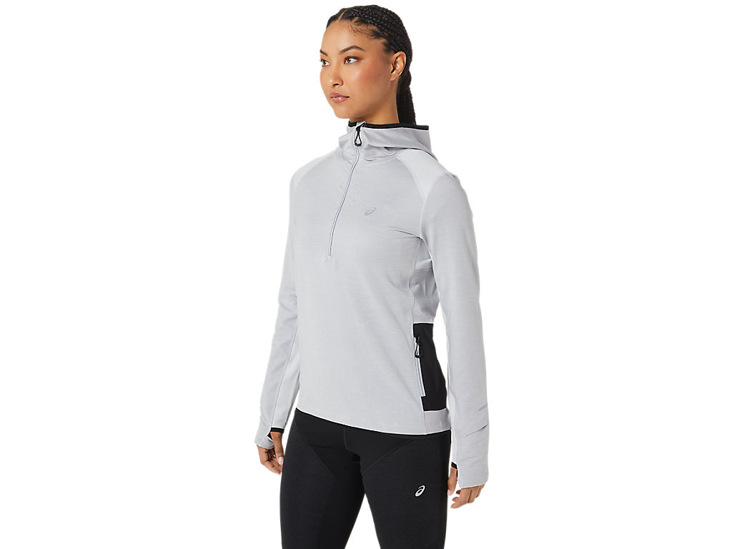 Asics Zimná Run Long Sleeve Mikiny S Kapucňou Damske Siva Čierne | 9315-JPFBS